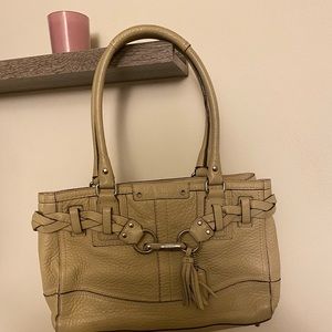 Tan pebble coach satchel